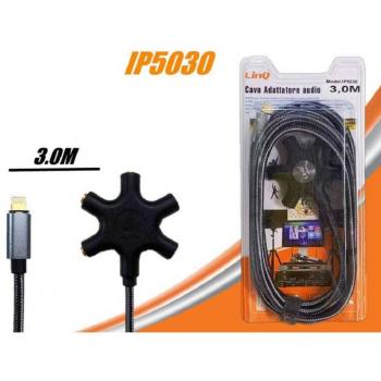 Adattatore Audio Lightning a 5 Jack Aux Femmina 3 Metri
