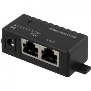 DELTACO PoE Gigabit injektor för PoE/PoE+, 1000Mbps, 48W, svart