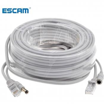 ESCAM RJ45 Ethernet Cable with DC Power for CCTV Systems - 5M/10M/15M/20M/30M