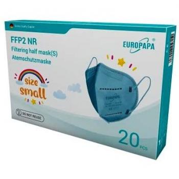 EUROPAPA® 20x FFP2 Maske S in Kleiner Größe Mundschutz Masken Atemschutzmasken 5-lagig hygienisch einzelverpackt EU 2016/425