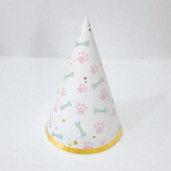 10pcs Gold Silver Striped Birthday Party Cone Hats