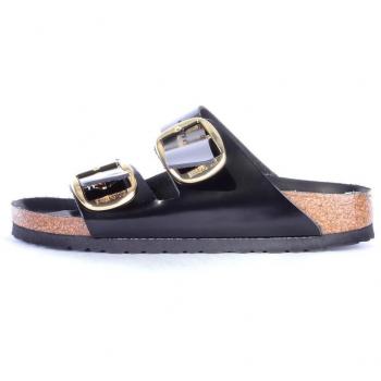Birkenstock Arizona Big Buckle Black Patent Leather Mules