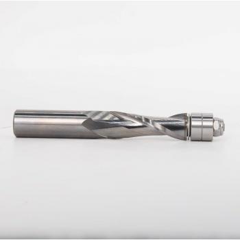 Solid Carbide Two Flute Flush Trim Router Bit with Bearing - Spiral Upcut/Downcut - 1/2 Shank