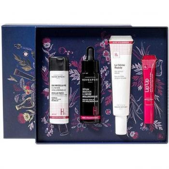 Coffret Voyage Novexpert - 4 Soins Ultra Concentrés : Eau Micellaire, Sérum Booster, Crème Repulpante & Lip'up à l'Acide Hyaluronique