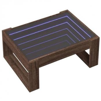 VidaXL Couchtisch in Braun mit Infinity-LED 70x53x30 cm