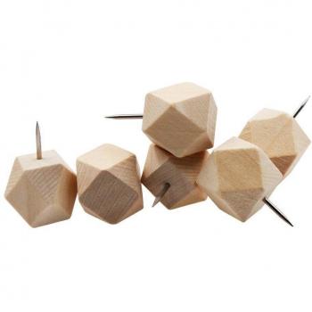 Wood Decorative Thumb Tacks 18pcs