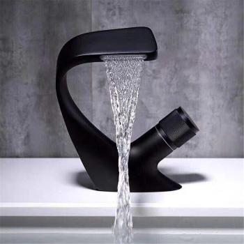 Black Chrome Bath Tap Cold Water Mixer Single Hole ELM457