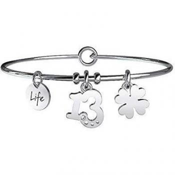 Bracciale con Ciondolo Unica in Acciaio 316L e Cristalli