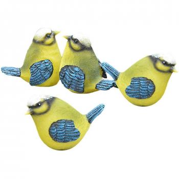 Set de figuras de pájaros de resina, decoración del hogar y jardín, 4 piezas