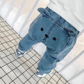 Pantalon en Denim Imprimé Animaux pour Bébé