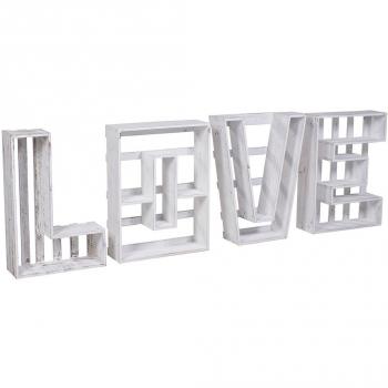 Set scaffali scritta Love 4 pezzi