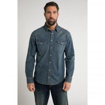 Camicia di jeans uomo vestibilità moderna FLEXNAMIC®, Blu, Taglia 5XL, Cotone, JP1880