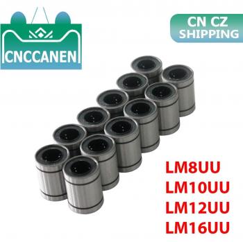 12PCS Linear Bearings LM8UU LM10UU LM12UU LM16UU 8mm 10mm 12mm CNC Bushings