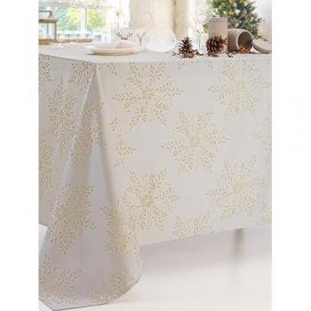 Nappe rectangle FESTIVES Hellebore Ivoire/Or – 150 ×