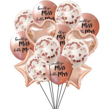 10pcs Heart Confetti Balloons for Hen Party Decoration
