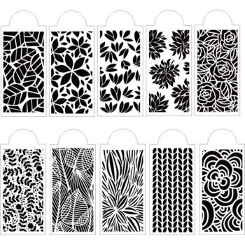 10pcs Rose Leaf Drawing Stencils for Card Making and Decoration