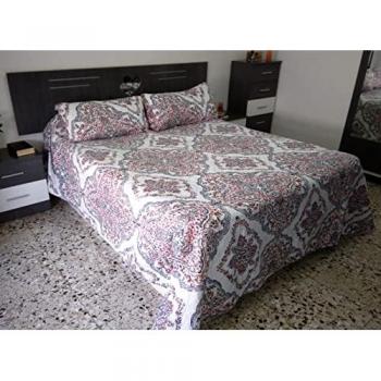 Colcha Bouti Transpirable 100% Poliéster Diseño Moderno Mandalas y Flor de Loto (Cama 90cm) 180x200cm