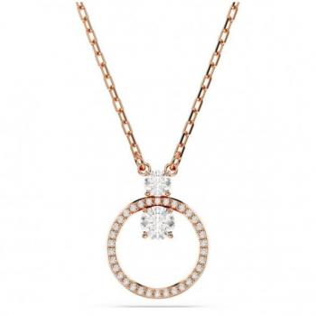 Swarovski Constella Rose Gold-tone White Round Cut Pendant