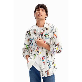 Desigual: T-Shirt Bambole Danzanti Uomo in Cotone Bianco S