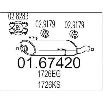 Silenziatore posteriore MTS 01.67420