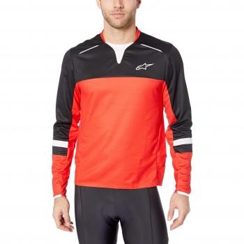 Drop Pro L/S Herren-Sporttop Schwarz/Rot Alpinestars