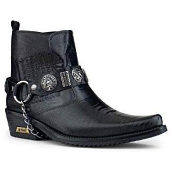 Men's Black Infinity Gothic Winklepicker Western Boots – Size 10