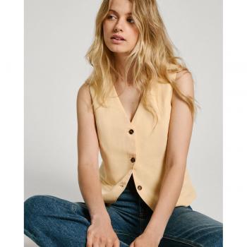 Chaleco de mujer Pepe Jeans con cuello pico y cierre abotonado