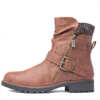 Tan Jemma Zip‑Up Ankle Boot
