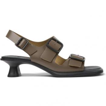 Sandalias Camper de tacón para mujer en piel con hebillas decorativas