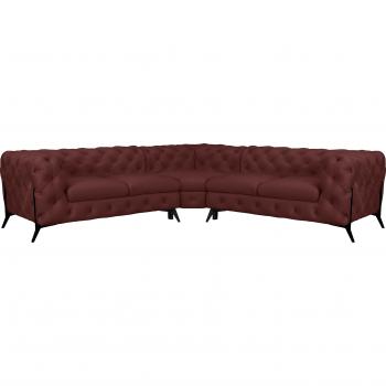 Leonique Chesterfield Sofa Amaury L‑Form – Breite/Tiefe je 262 cm, Fußfarbe wählbar