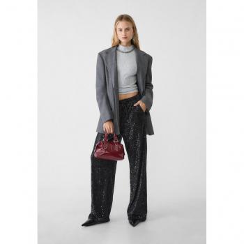 Pantalone Stradivarius Morbido Paillette Nero S