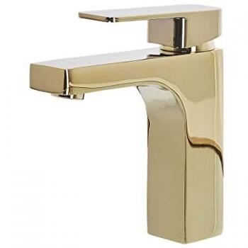 Rubinetto per Lavabo Monocomando in Metallo Dorato Stile Moderno Irupu