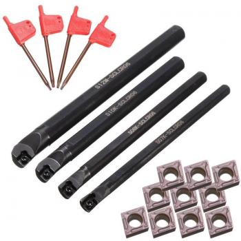 4 Set of SCLCR Lathe Boring Bar Tool Holders with 10 CCMT 0602 Inserts