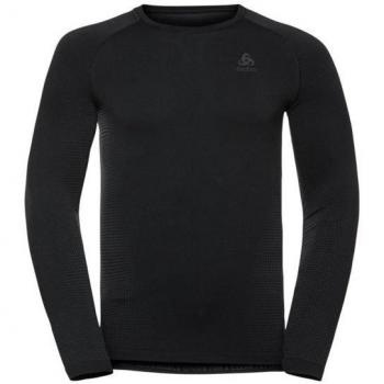 Odlo Men's Bl Top Crew Neck L/S Performance Warm Eco T-shirt, Black - New Odlo Graphite Grey, M UK