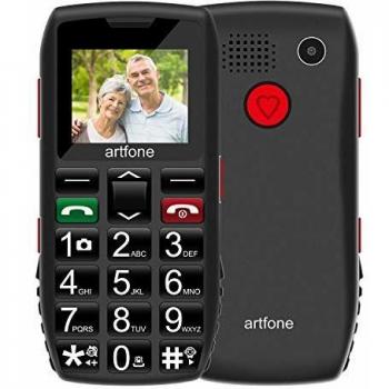 Seniorenhandy, Artfone Mobiltelefon Senioren-Handy Großtastenhandy ohne Vertrag mit großen Tasten 1.77 Zoll Farbdisplay Notruftaste Taschenlampe Kamera GSM Dual SIM Rentner Handy