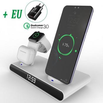 Super Cargador Inalámbrico 30W 6‑en‑1 con Almohadilla de Reloj y Accesorios Apple