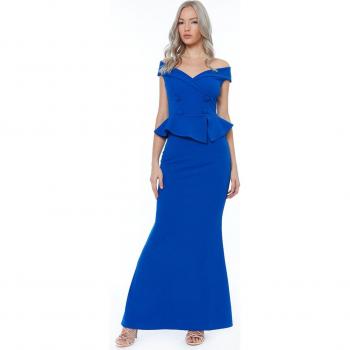 Azure Bloom Bardot Maxi by Goddiva