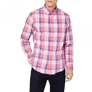 Camisa Izod Breeze Poplin de Cuadros, Rosa (Rapture Rose 697), XL