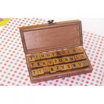 30pcs Vintage Wooden Alphabet Stamps for Scrapbooking