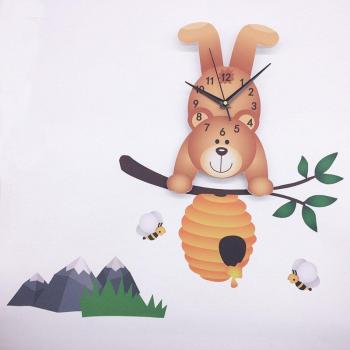 Cute Bear Wall Clock for Kids