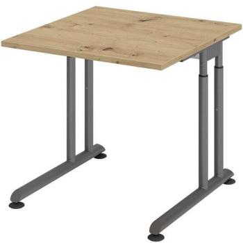 Hjh OFFICE PRO ZENO 8 G   Schreibtisch - 80 x 80 höhenverstellbar Asteiche/Graphit