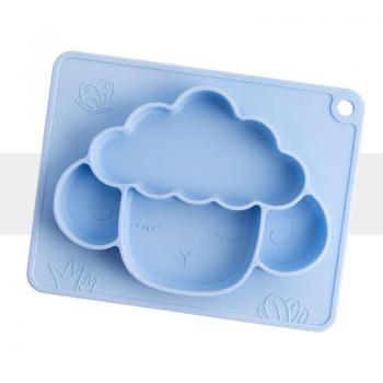 Assiette en silicone flexible, 4 cellules, antidérapante, compatible micro-ondes et lave-vaisselle pour enfants HY99