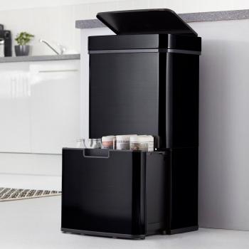 Recycling Sensor Bin - 4 Compartments plus Food Caddy 75L