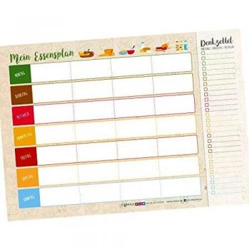 Itenga Essensplaner – A4‑Block, 50 Blatt, Mahlzeiten‑Tracker