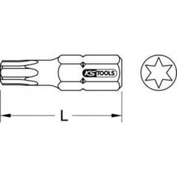 Puntina Torx 1/4 25 mm INOX T30 (confezione da 5)