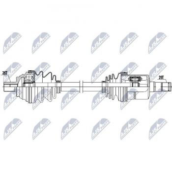 Semiasse NTY NPW‑VW‑052 per veicoli commerciali