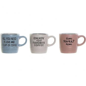 Tazas de Café con Frases Originales DKD Home Decor 6 Unidades