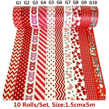 10-Piece Decorative Washi Tape for Christmas Crafts