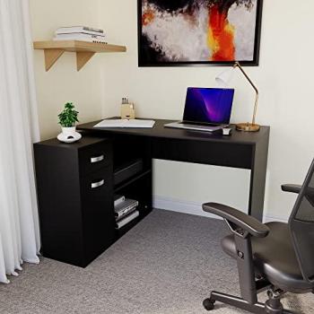 Longton Adjustable Computer Desk, Black