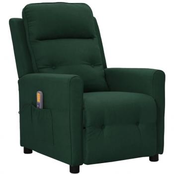 Reclinável Massageadora VidaXL Tecido Verde-Esfumaçado